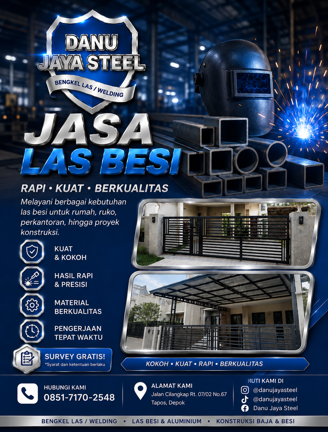 Kanopi Minimalis Danu Jaya Steel